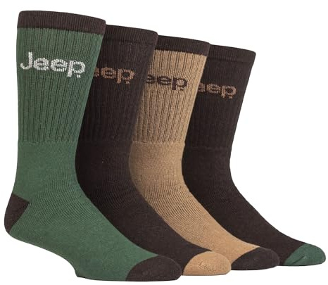 Jeep Herrensocken aus recycelter Baumwolle, dick, gestrickt, vollständig gepolstert, 4 Stück