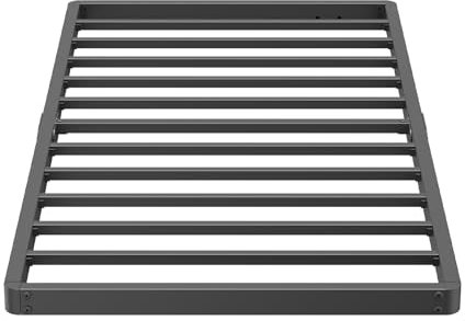 Woozuro 2 Inch Twin Bunkie-Board Only, Low Metal Box-Spring Frame with Steel Slats, Quick Lock Bed-Slat Replacement, Noise Free Mattress Surpoort Base, Upholstered Bed Frame Accessories, Black