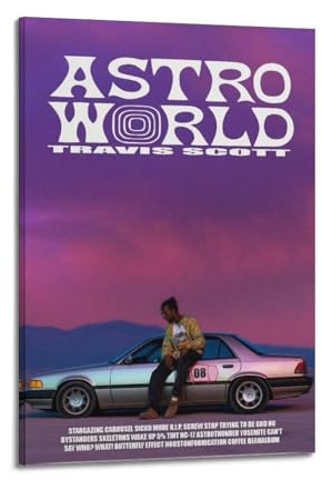 suumyo Travis Scott Poster, Raumdekoration, ästhetisches Poster, künstlerisches Poster für Schlafzimmer, Wohnzimmer, Wände, 60 x 90 cm, Rahmenstil