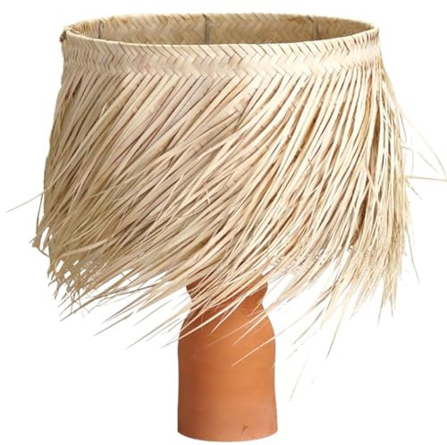 Bohome Living - Abat-jour lampe sur pied, Abat jour naturel, Fait main (Ø40 x H25cm)