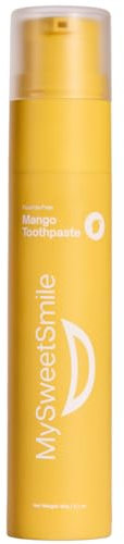 MySweetSmile Mango-Zahnpasta - Fluoridfreie Formel - Kinderfreundliche Zahnpasta - Tiefenreinigung - Karies-Schutz - Saftiger Mangogeschmack - 60g