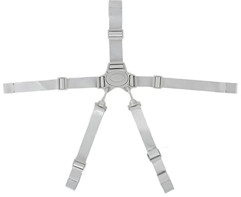 Sunicon Universeller 5-Punkt-Gurt, verstellbarer 5-Punkt-Gurt, Baby-Sicherheitsgurt mit Schnalle, vollständiger Schutz, Kindergurt für Kinderwagen, Kinderwagen, Hochstuhl (Gray button 5-point strap)