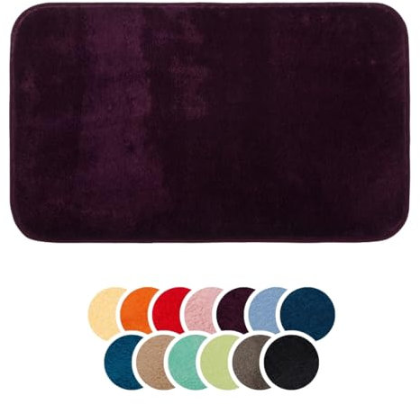 liebling Badteppich, 100% Polyester - Mikrofaser, Serie Santos, 50 x 70 cm,1500 g/m², 30 Grad waschbar, Farbe: Beere