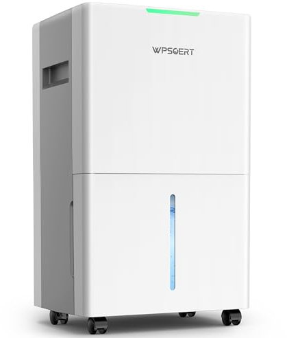 4000 sq.ft Dehumidifier for Basement, 45 Pint Dehumidifiers for Home with Drain Hose, WPSOERT Smart Compressor Dehumidifies for Large Room, Bedroom, 3 Modes, Intelligent Humidity Control, Auto Defrost