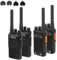 HESENATE HT66 Walkie Talkies for Adults, Long Range PMR446 Rechargeable Two-Way Radio with USB-C Charger, VOX, 16 Channels, 1200mAh Battery (4 Pack, Black) - Ideal for Family, Camping, Hiking & Work