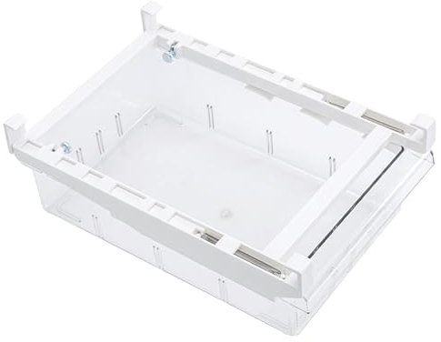 Qukaim Cajón de nevera para debajo del estante, cajón de nevera de gran capacidad, cajón rectangular transparente para debajo del estante, contenedor organizador extraíble para cocina, 32 x 24 x 12 cm