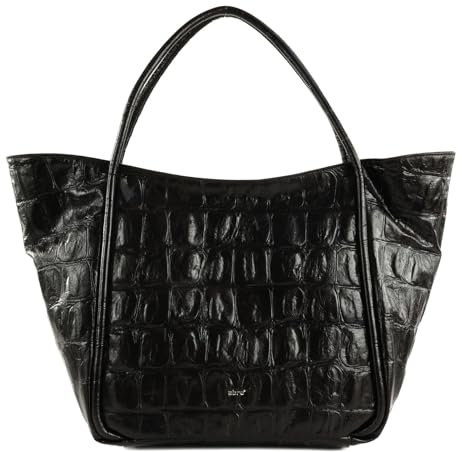 Abro Leather Maxi Cocco Shopper Willow Dark Brown