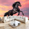 Fototapete 3D Tierisches Schwarzes Friesisches Pferd Vliestapete Wohnzimmer Schlafzimmer 200x140 cm Vlies Tapete Art Wandtapete UV-Beständig Wanddekoration Tapete