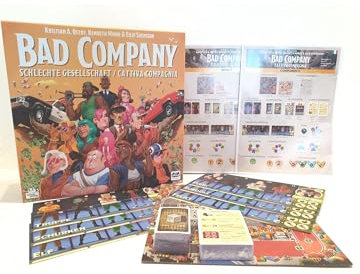 Bad Company - Gangster Brettspiel mit Raubüberfällen und Polizei Verfolgung - Strategie Würfelspiel zum Gang aufbauen - Spannendes Krimi-Spiel für 2-6 Spieler