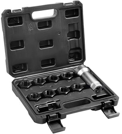 VEVOR Frese per Filettatura Mandrino Asse Set di 10, Strumento di Riparazione Filettatura Metrica M20 M22 M24 UNF 13/16 3/4 Pollici, Kit di Strumenti per Rinnovare Filettatura con Asta di Prolunga