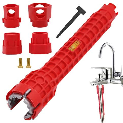 14 In 1 Tap Spanner Tool - Tools Tap Spanner Kit,Multi Tool Tap Spanner,Tools Tap Backnut Spanner Set,Kitchen Tap Tool Nut Tightening Tube Spanner Back Sink Wrench,Tap Cartridge Valve Removal Tool