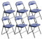 THE SECRET HOME - Pack de 1, 2, 4 y 6 Sillas Plegables Acolchadas - Asiento Auxiliar para el Hogar - Ideal para Cocina, Comedor, Salón, Dormitorio - 44 x 46 x 79 cm (6, Azul/Negro)