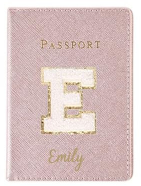 KWCLTH Portapassaporto da viaggio in pelle Lettere Nome personalizzato Passaporto Cover Trasportare gli accessori per i bagagli