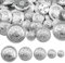 KiKiHong 50 Stück Knöpfe Silber,Knöpfe aus Metall,5 Größen,15 mm,18 mm,23 mm,25 mm,30 mm, Metallknöpfe zum Dekorieren von Anzügen,Jacken,Mänteln