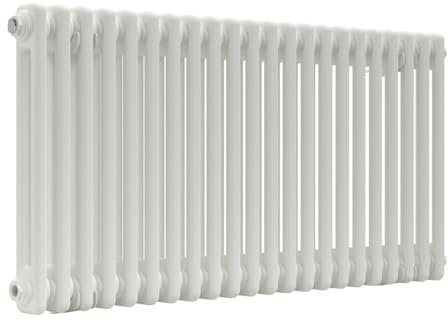 Lux Heat White Horizontal 2 Column Traditional Radiator 500mm (H) x 1010mm (W)