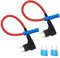 Fuse Taps Set, Fuses Adding a Circuit Adapter Mini, Dual-Slot Fuse Holder with Car for Car Truck Boats 2 Pcs