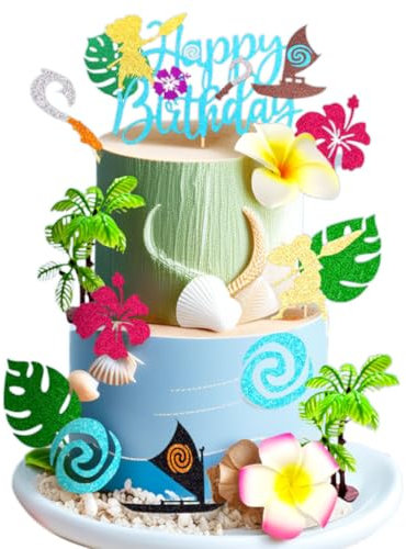 Moana Cake Topper Hawaii Birthday Cake Decoration Moana Cupcake Topper for Birthday Baby Shower Party Supplies