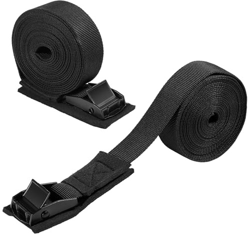 VICASKY Spanngurt Schwarz 2 Stück Spanngurte 3m X 2.5cm, Zurrgurte Mit Klemmverschluss, Befestigungsriemen Für Kajak, GepäCk, Surfbrett Und Fahrrad Auf Autodachträger
