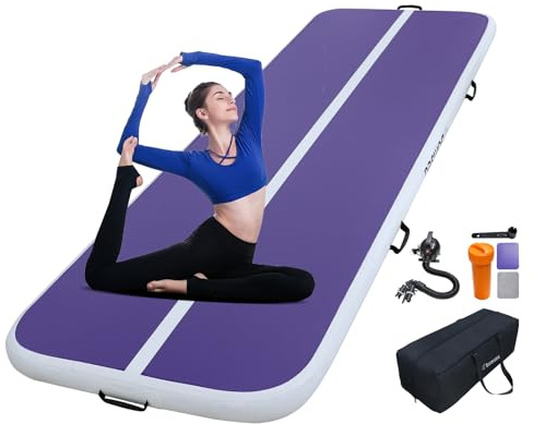 Bomsea Tumbling Matten-Turnmatte Airtrack Aufblasbare Turnmatte Gymnastikmatte Aufblasbar für Zuhause Air Matte Turnen (2M/3M/4M/5M/6M zur Auswahl) - Hochwertige Luftturnmatte für Fitness & Training