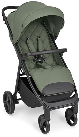 KikkaBoo Silla de Paseo Ligera URBAN, Carrito Bebe Desde Nacimiento Hasta 22 kg, Plegado con Una Mano, Reclinable y Compacto, Ruedas EVA Con Suspensión, Manillar Ajustable, Verde
