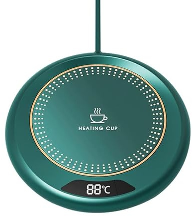 Gamenote Coffee Cup Warmer - 3 Temperature Settings for Coffee, Tea, Cocoa, Milk - Desk Accessory Home Kitchen Appliance Gadgets, Birthday Gift for Men and Women (Green)