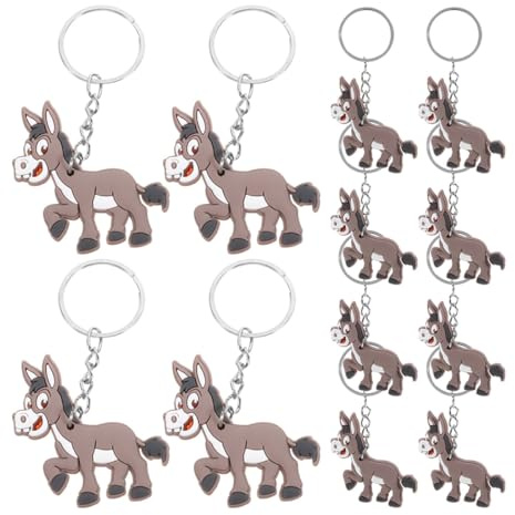 Toyvian 20 Stück Cartoon Esel Schlüsselanhänger Kleine Dschungel Ebene Anhänger aus Langlebigem Material Niedliche Partygeschenke für Geburtstagsfeiern