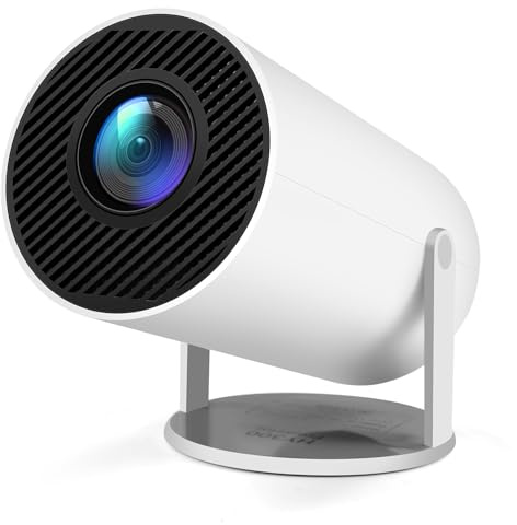 Mini Beamer 4K Unterstützt Android 11,Beamer Handy Outdoor 180°Drehbarer,Mini Projector 5G WiFi 6 BT 5.0, Geeignet für Telefon/PC/HDMI USB,Smart Projector für Handy Phone/TV Stick/Laptop/HDMI