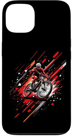 Hülle für iPhone 13 Dynamischer Mountainbiker — Action beim Radfahren