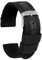 ULLCHRO Unisex Nylon Armband mit Edelstahl Silberne Schnalle 24mm Schwarz