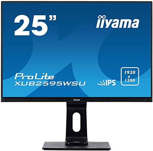 iiyama Prolite XUB2595WSU-B1 63,36cm (25) IPS LED-Monitor 16: 10 (VGA, HDMI, DisplayPort, USB2.0) Ultra-Slim-Line, Höhenverstellung, Pivot, schwarz