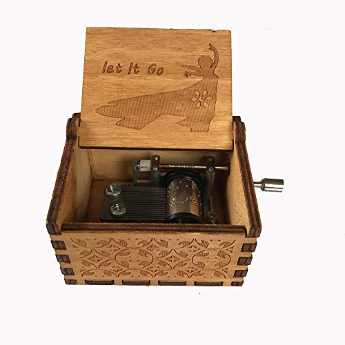 MINGZE Premier Spieluhr, Vielzahl von Stilen Musik-Box Hand-hölzerne kreative Holz Handwerk Gravur aus Holz Dekorative Box (Frozen)