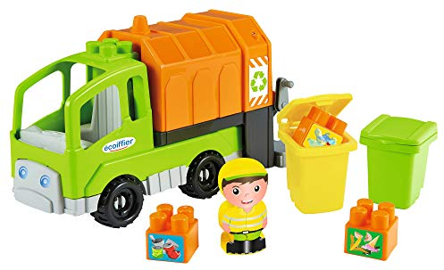 Jouets Ecoiffier - 3350 - Camion Poubelle Abrick - Jeu de Construction pour Enfants - Dès 18 Mois – Fabriqué en France, Vert