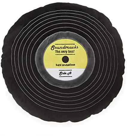 balvi Kissen Soundtracks Farbe Schwarz In Form Einer Vinylschallplatte Mit gestickten Details Polyest