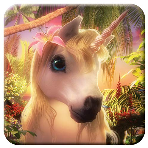 3D LiveLife sous Verre en Liège - Licorne Mignone de Deluxebase. Dessous de Verre lenticulaire 3D Licorne. Antidérapant avec Illustrations Originales sous Licence de L'Artiste renommé David Penfound