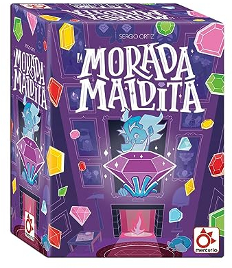 Mercurio - LA Morada Maldita - Juego de Mesa de Acción Rápida para 2-6 Jugadores - Desafío de Percepción Visual y Motricidad - Incluye Cartas, Gemas y Gema 3D - Apto para Niños Desde 7 Años