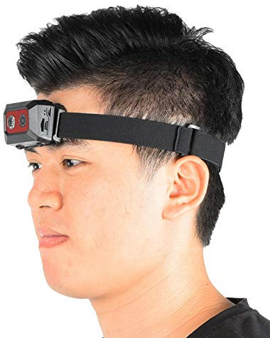 Plyisty Videocamera Sportiva HD 1080P, videocamera con visore Notturno F18 montata sulla Testa, Lampada Frontale 2 in 1/modalità SOS, con Lunga Durata, per Viaggi Sportivi all'aperto