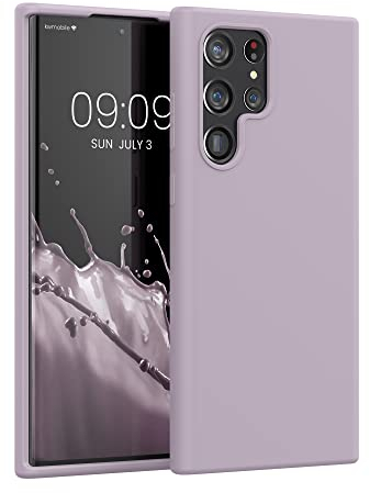 kwmobile Hülle kompatibel mit Samsung Galaxy S22 Ultra Hülle - Silikon Handy Case - Handyhülle weiche Oberfläche - kabelloses Laden - Purple Cloud