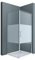 doporro Cabine de Douche en Angle Montage réversible 90x100x195 Paroi de Douche Design Ravenna36MS-Plus Porte Pivotante Autolevante en Verre Transparant avec Bande Opaque de 8mm