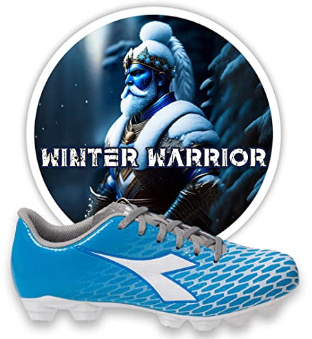 Diadora Cattura - Tacos de fútbol para suelo firme para jóvenes, tamaño para niños pequeños/grandes, perfectos para superficies de juego naturales y artificiales, Azul/Blanco, 2 Little Kid