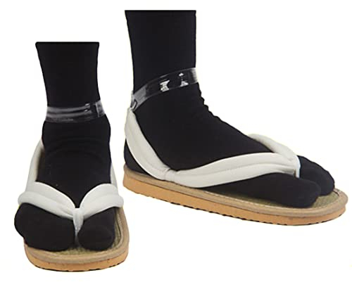 TWSTIV Cosplay Kimetsu No Yaiba Kamado Tanjirou Nezuko Schuhe Geta Clogs Hausschuhe mit Tabi Socken, Agatsuma Zenitsu, XX-Large