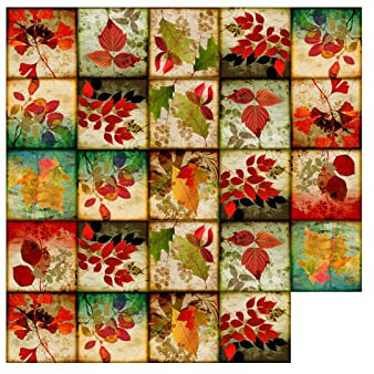 Piastrelle antiche di stile 24 pezzi, foglie d'autunno d'epoca, decorazione per piastrelle da bagno e cucina, parete posteriore della cucina (20 x 20 cm)