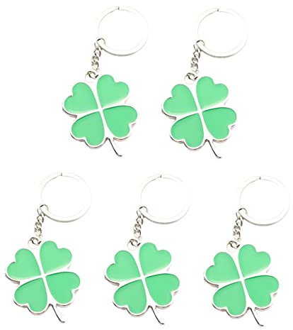 Abaodam 5st Schlüsselanhänger Vier Blatthalter Kleeblatt-anhänger Kleeblatt Schlüsselanh?nger Klee Keychain Charms. Vierblättriger Halter Legierung Vierblättriges Kleeblatt Patrick