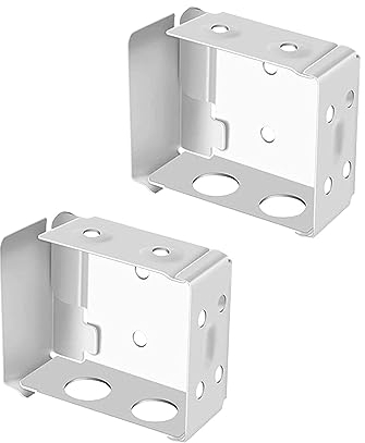 SLIVERBA Staffe per tende veneziane, 2 pezzi, staffe rettangolari, bianco, metallo, 66 x 46 x 28 mm, uso interno