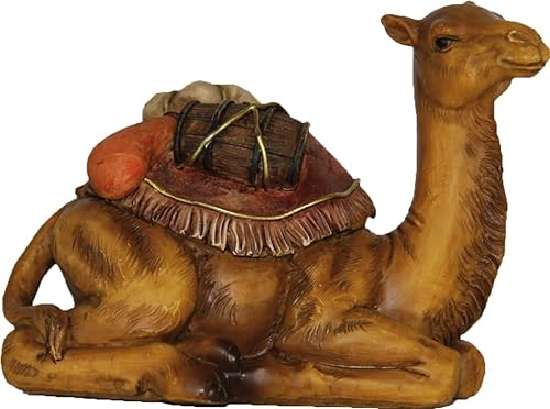 FADEDA JOK: Kamel liegend/Höhe:7 cm/handbemalt/detailgetreue Krippen Figuren - Weihnachten Tisch Dekoration Krippe Zubehör