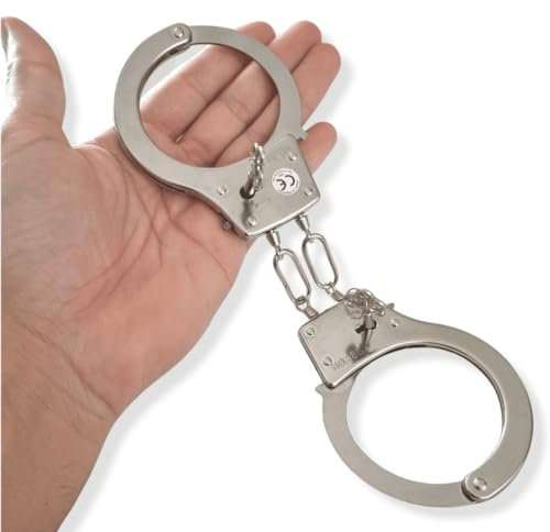 ANTEVIA Matériaux Antevia Handschellen aus Metall für Kinder oder Erwachsene mit Sicherheitsknopf 7 Stufen zur Größenanpassung über 10 Modelle Spielzeug Polizei Eltern (Cuffs)