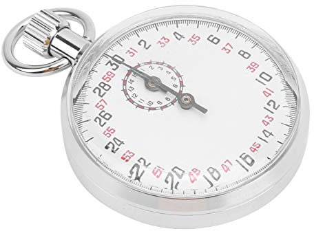 LiebeWH Mechanische Stoppuhr, Edelstahl-Stoppuhr, Mechanische Stoppuhr, Stahl, Chronograph, Sport und Wettkämpfe, Rundlauf-Timer, Physik-Unterrichtsausrüstung