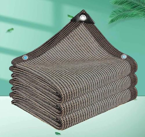Filet d'ombrage Pergola 3x3 Voiles d'ombrage pour Patio Voile Ombrage Extérieur 5x4 Bâche Anti Chaleur Toile d'ombrage Rectangulaire 4x6m,brown-6x8m