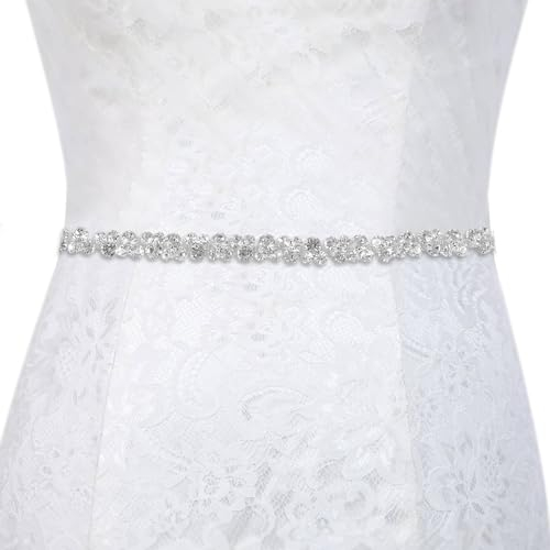 Bubuny Hochzeit Strasssteine Brautgürtel Glitzer Gürtel Kristall Schärpe für Kleid Abendkleider Braut Team Bride Ballkleid