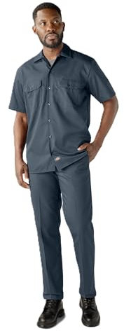 Dickies Men's Short Sleeve Work Shirt, Airforce Blue, S