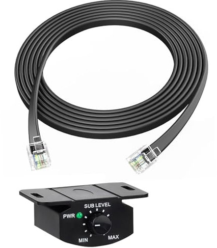 Bass Control Knob Remote Amplifier Replacement Bass Controller Car Audio Adjustable with 6-pin Extension Cord for Subwoofer - 4M/13.12FT Cable